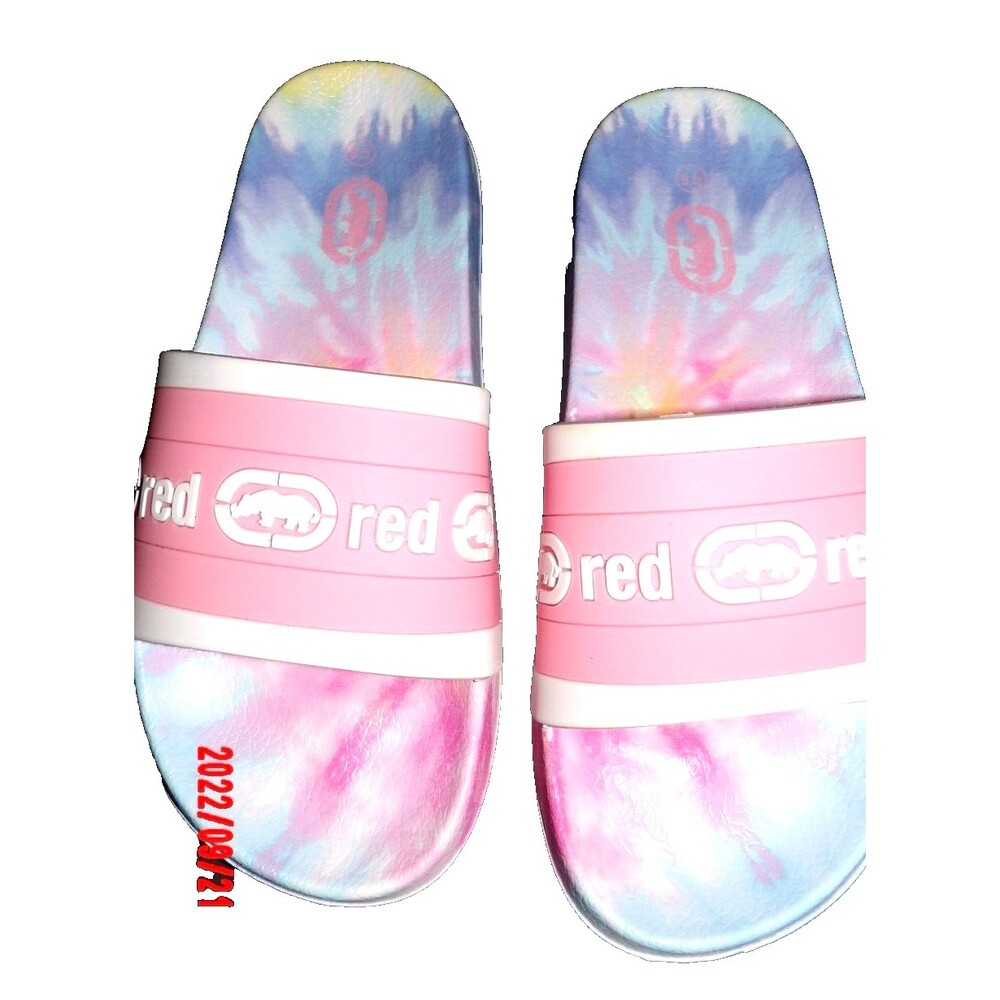 Rhino Shoes RED by Marc Ecko Tie Dye Slides Pink Purple White Pastel 8.5 Tye Die